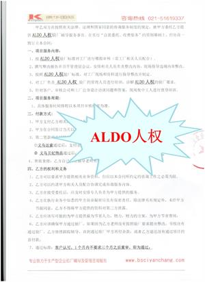 XX商贸有限公司义乌分公司与康华合作ALDO验厂咨询