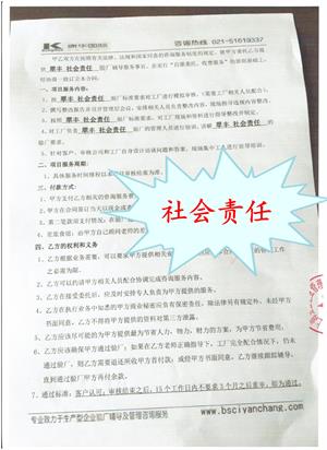 宁海XX装饰有限公司与康华合作社会责任验厂咨询