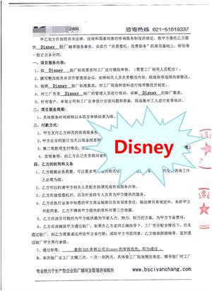 嘉兴XX容器有限公司 Disney与康华合作